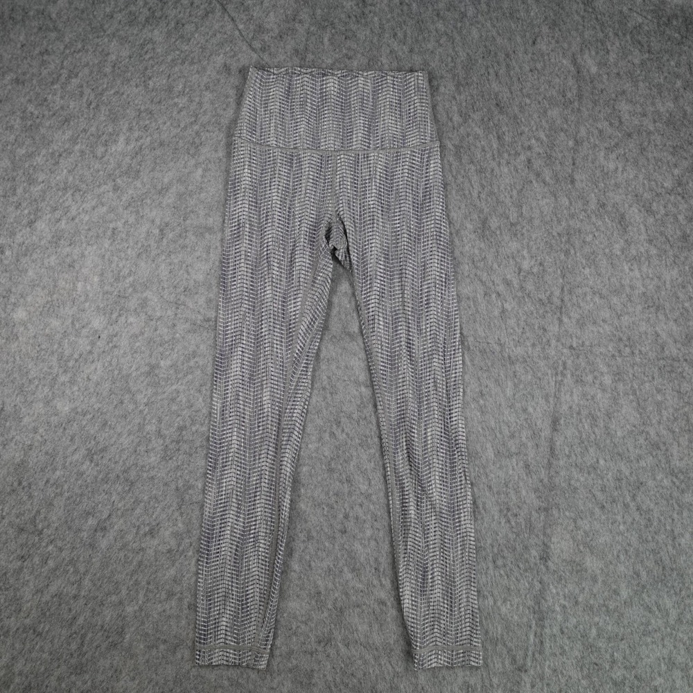 Lululemon Leggings Women 4 Gray Herringbone Wunder Under Hi Rise 7/8 Luxtreme
